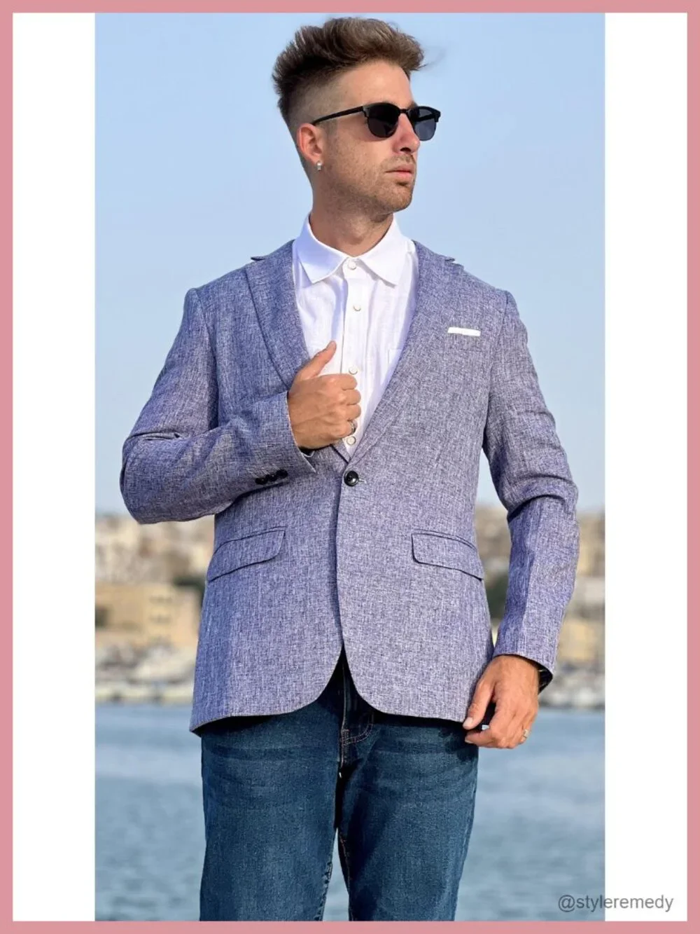 Slim Fit Men's Sport Coat Blazer with Notched Lapel One Button Long Sleeve